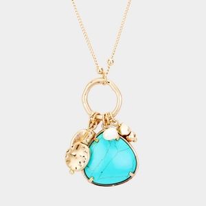 Teardrop Charm Pendant Necklace